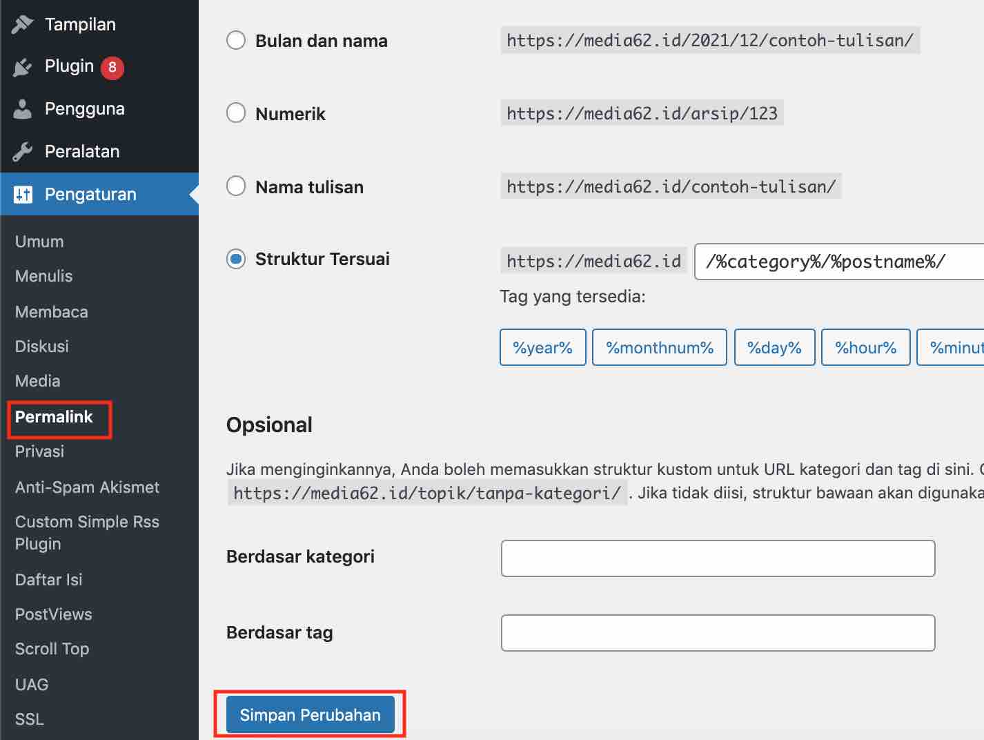 wordpress_setting_permalink